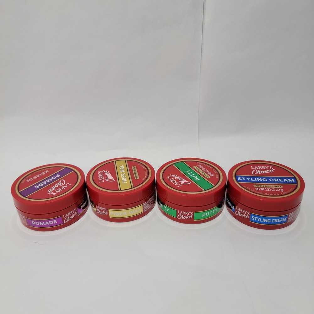 Larrys Choice Hair Set‎ 4 Pack Pomade Fiber Wax Putty Styling Cream 2.22oz
